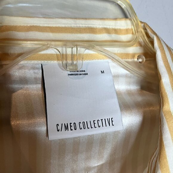 C/MEO Collective gold striped button down tie blouse - Picture 2 of 4